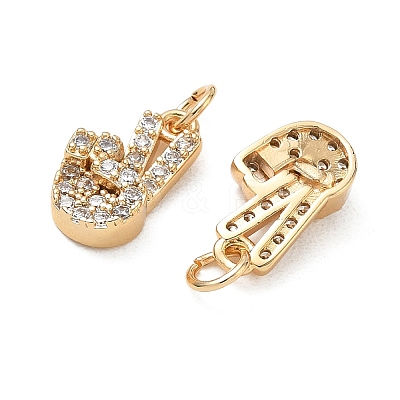 Brass Micro Pave Clear Cubic Zirconia Pendants CU-CBA3F77-06G-1