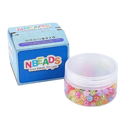 Transparent Crackle Acrylic Beads CACR-NB0001-03-1