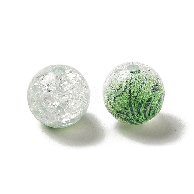 Duotone Spray Painted Crackle Acrylic Beads OACR-G029-02D-1