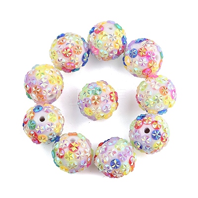 10Pcs Opaque Acrylic Beads OACR-YW0003-35J-1