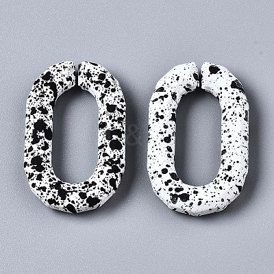 Spray Painted CCB Plastic Linking Rings CCB-Q091-016A-1