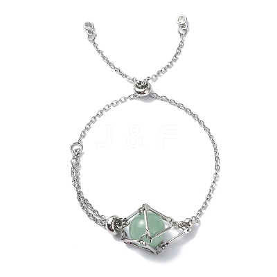 Adjustable Brass Macrame Pouch Bracelet Making for Stone Holder AJEW-JB01192-02-1