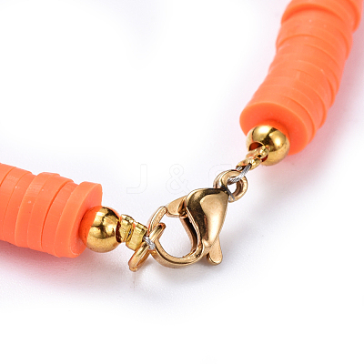 Handmade Polymer Clay Heishi Beaded Necklaces NJEW-JN02449-01-1
