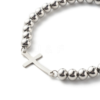 Tarnish Resistant Cross Link Bracelets for Men Women BJEW-JB06687-02-1