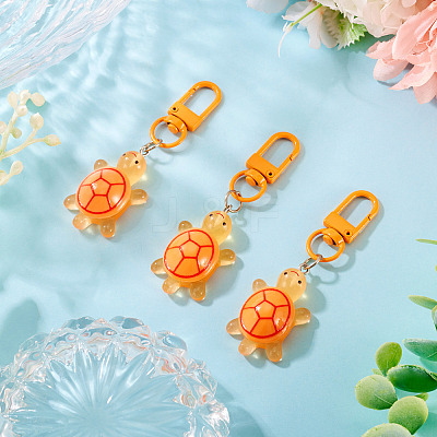 3Pcs Resin Tortoise Pendant Decorations HJEW-TA0001-39C-1