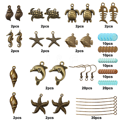 DIY Retro Ocean Theme Earring Making Kits DIY-SC0013-30-1