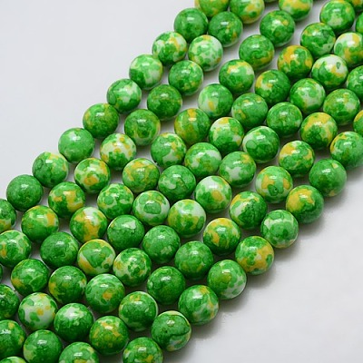 Synthetic Ocean White Jade Beads Strands G-L019-8mm-03-1