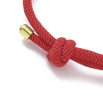 Adjustable Nylon Round Milan Cord Slider Bracelet Making FB-H001-01G-06-1