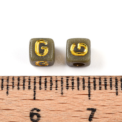 Plating Acrylic Beads OACR-N140-01G-G-1