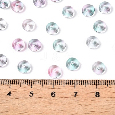 Spray Painted Transparent Glass Seed Beads SEED-T007-05E-1