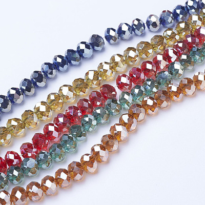 Electroplate Glass Beads Strands EGLA-A034-T6mm-C-1
