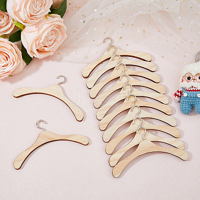 12Pcs Wood Doll Hangers DIY-FH0006-63B-1