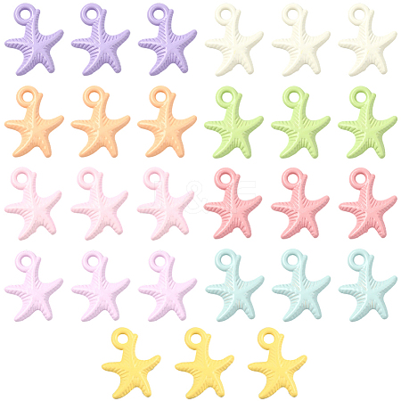 36Pcs Baking Paint Alloy Pendants FIND-SP0004-16B-1