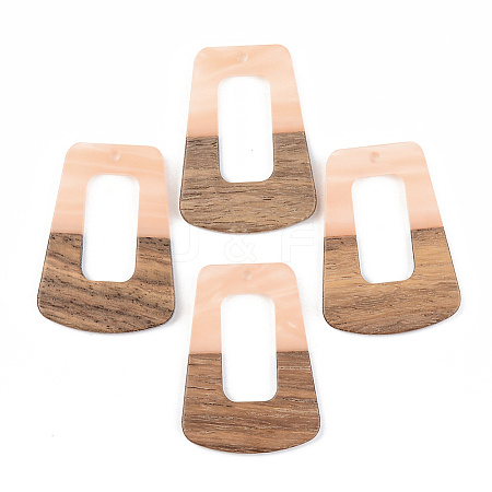 Opaque Resin & Walnut Wood Pendants LS-RESI-S389-034A-C02-1