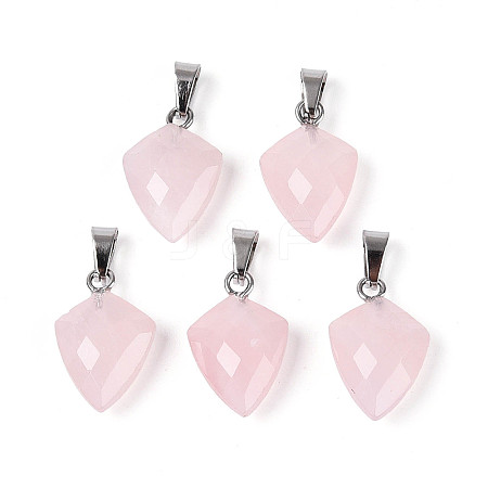 Natural Rose Quartz Pendants G-N349-18P-06-1