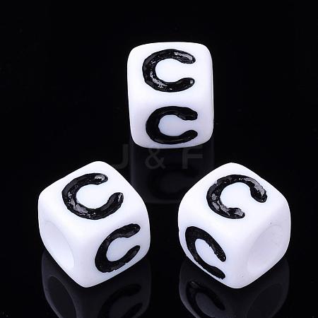 Letter Acrylic Beads PL37C9129-C-1