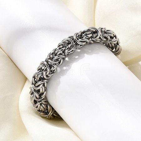 304 Stainless Steel Byzantine Chains Bracelets for Women BJEW-P399-01B-P-1