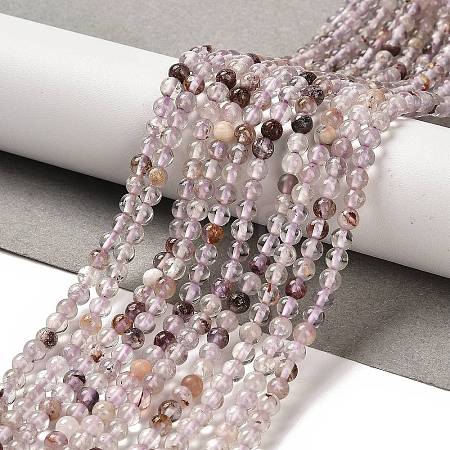 Natural Purple Lodolite Quartz/Purple Phantom Quartz Beads Strands G-B107-E03-02-1