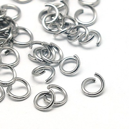 Tarnish Resistant 304 Stainless Steel Open Jump Rings STAS-E043-8x1mm-1