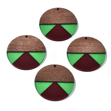 Resin & Walnut Wood Pendants RESI-S389-070A-B01-1