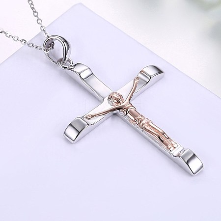 Cute Sterling Silver Pendant Necklaces NJEW-BB29138-1
