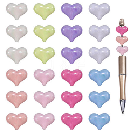 80Pcs 8 Colors Electroplate Opaque Acrylic Beads OACR-CA0001-24-1