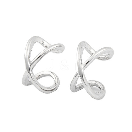 Rack Plating Brass Cuff Earrings for Women EJEW-P278-01P-1