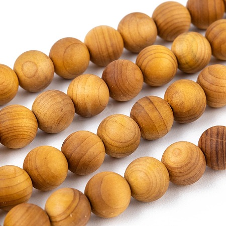 Natural Wood Beads Strands WOOD-F006-01-10mm-1