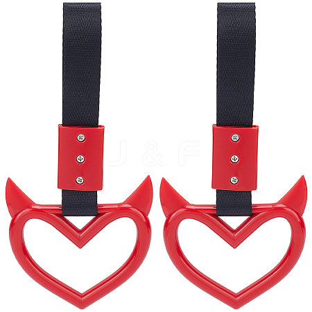 2Pcs ABS Plastic Devil Heart Rear Bumper Warning Handle Ring HJEW-SP0001-51B-1