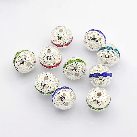 Brass Rhinestone Beads RB-A011-10mm-S-1