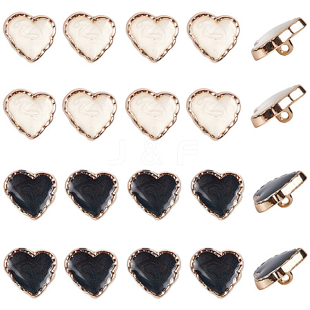 20Pcs 2 Colors Alloy Enamel Metal Buttons FIND-GF0008-18-1