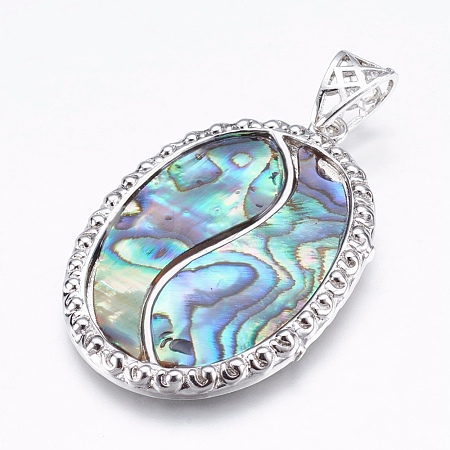 Abalone Shell/Paua Shell Pendants SSHEL-P014-20-1