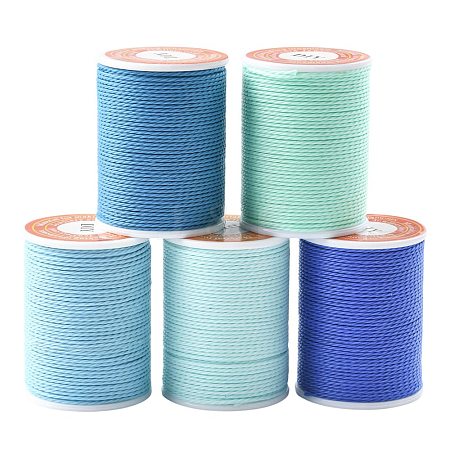 5 Rolls 5 Colors Round Waxed Polyester Cord YC-FS0001-02C-1