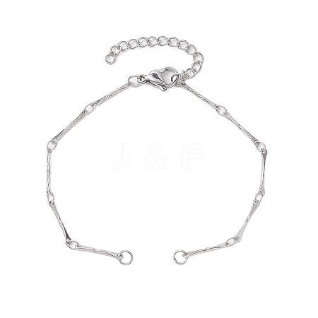 Stainless Steel Bar Link Chain Bracelet Makings AJEW-JB01290-02-1