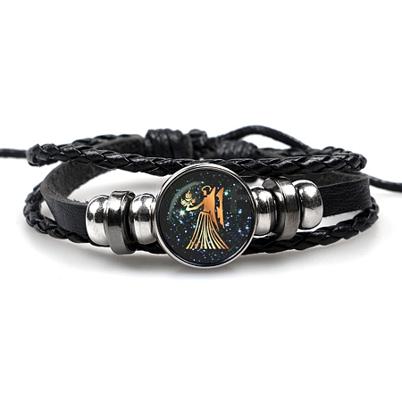 Constellation PU Leather Triple Layer Multi-strand Bracelets PW-WGF2E53-07-1