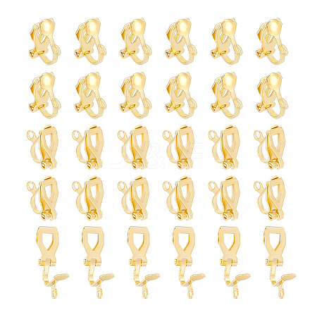 Unicraftale 60Pcs Brass Clip-on Earring Findings KK-UN0001-88-1