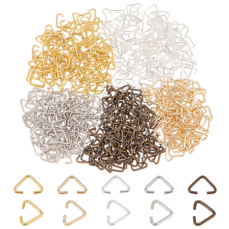   750Pcs 5 Colors Iron Triangle Rings IFIN-PH0002-21-1