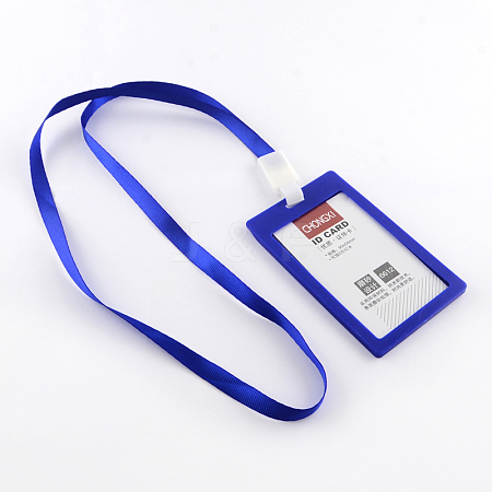 Frosted Plastic Neck Strap Card Holders X-AJEW-R043-A02-1