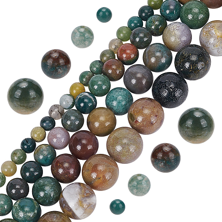 Olycraft 4 Strands 4 Styles Natural Indian Agate Beads Strands G-OC0005-15-1