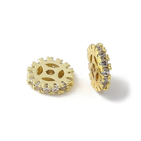 Brass Micro Pave Cubic Zirconia Beads KK-D324-11G-01-1