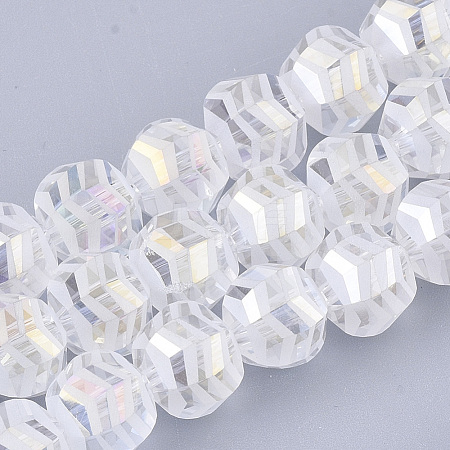 Electroplate Glass Beads Strands X-EGLA-T018-01-C04-1