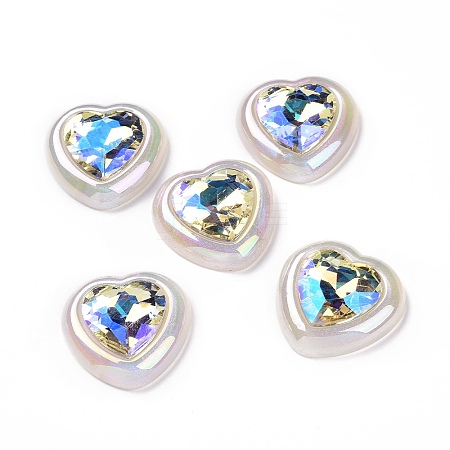 Rainbow Iridescent Plating Acrylic Cabochons OACR-E011-03-1