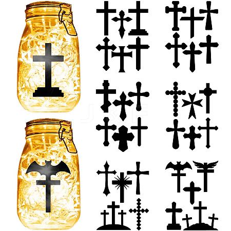 12 Sheets 6 Styles Religion Self-Adhesive PVC Waterproof Picture Stickers DIY-WH0605-005-1