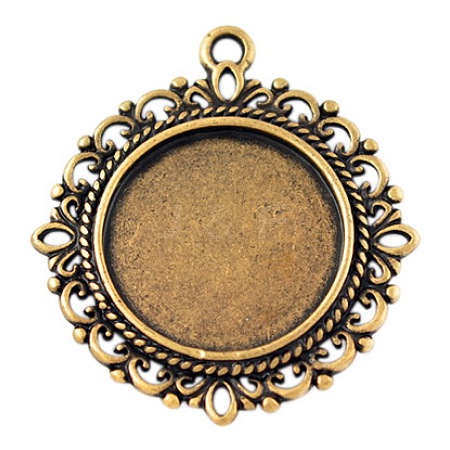 Zinc Alloy Pendant Settings for Cabochon & Rhinestone X-PALLOY-A15290-AG-LF-1