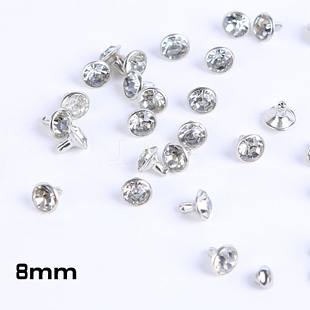 Brass Rhinestone Rivets KK-WH0035-13D-1