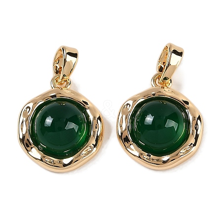 Natural Green Onyx Agate(Dyed & Heated) Pendants KK-P283-53G-02-1