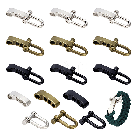 12 Bags 3 Colors Alloy Shackle Clasps FIND-UN0010-28-1
