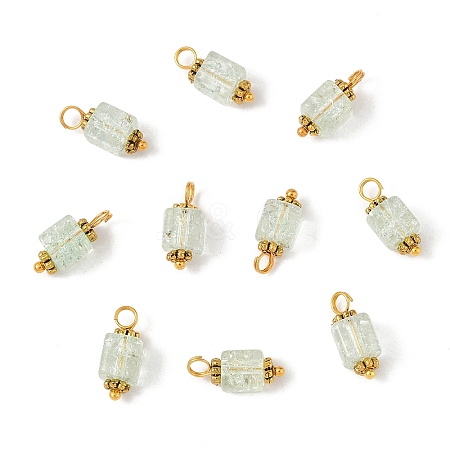 10Pcs Crackle Glass Pendants PALLOY-YW00067-02-1