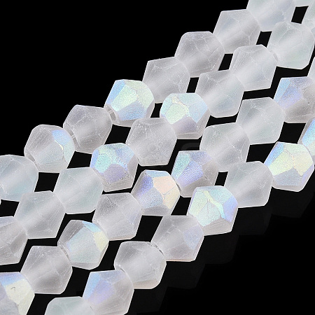 Imitate Austrian Crystal Bicone Frosted Glass Beads Strands LS-EGLA-A039-T6mm-MB13-1