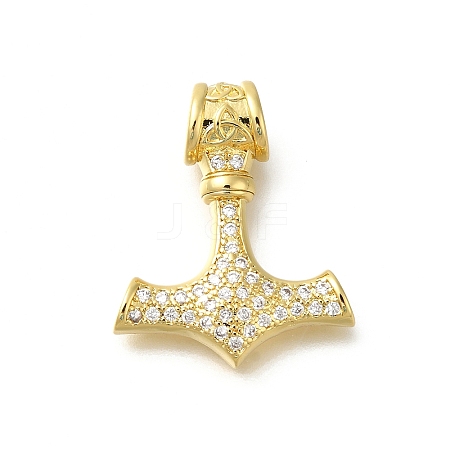 Rack Plating Brass Micro Pave Cubic Zirconia Pendants KK-Z086-65G-02-1